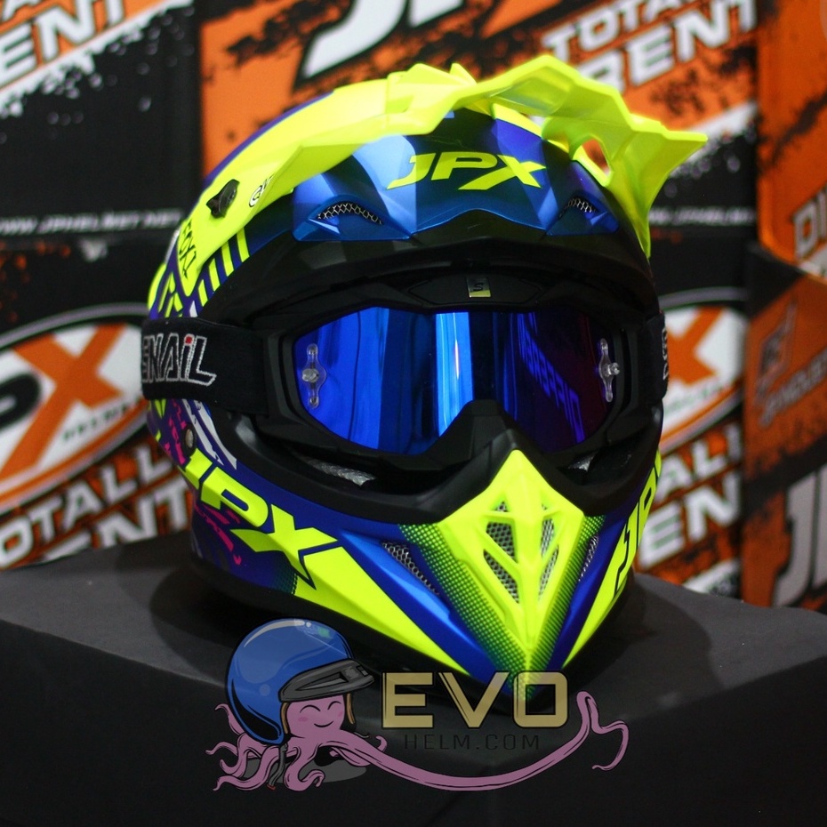 HELM JPX CROSS_SERI X23 - PEPSI BLUE DOFF+ GOOGLE SNAIL (ONGKIR 2KG) HELM JPX TERBARU