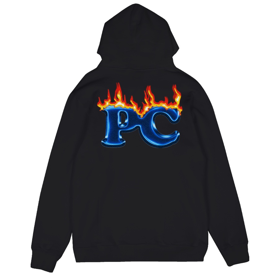 Public Culture - Flamed Hoodie - Black
