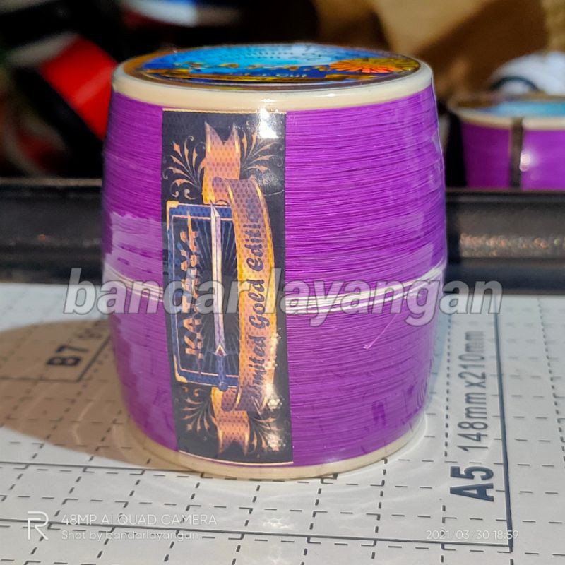 KATANA Gold gelasan katun nomor 30 (6 Cord) 0,28-0,30mm. Benang layangan tajam.