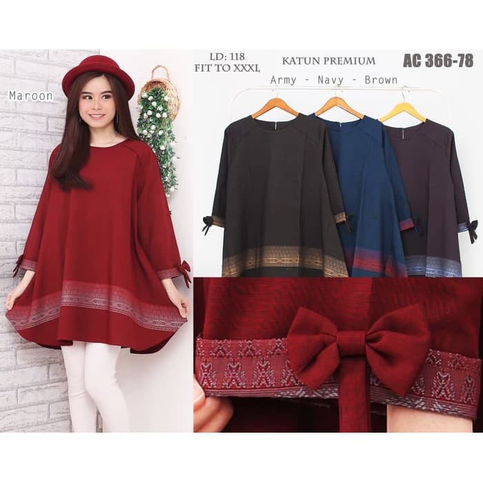 LIVIA Vie LD 118 tunik katun premium atasan wanita SUPER JUMBO muslim Murah
