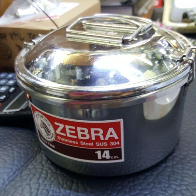 Rantang Tunggal Kotak Makan Anak Stainless Round Lunch Box 14cm Tray Zebra 152308 Bekal Katering Top