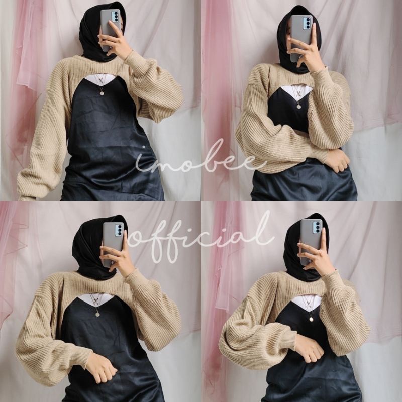 SECKER CROP RAJUT 7 GETT OVERSIZE // CROP BALERO ATASAN // BAJU RAJUT KOREA