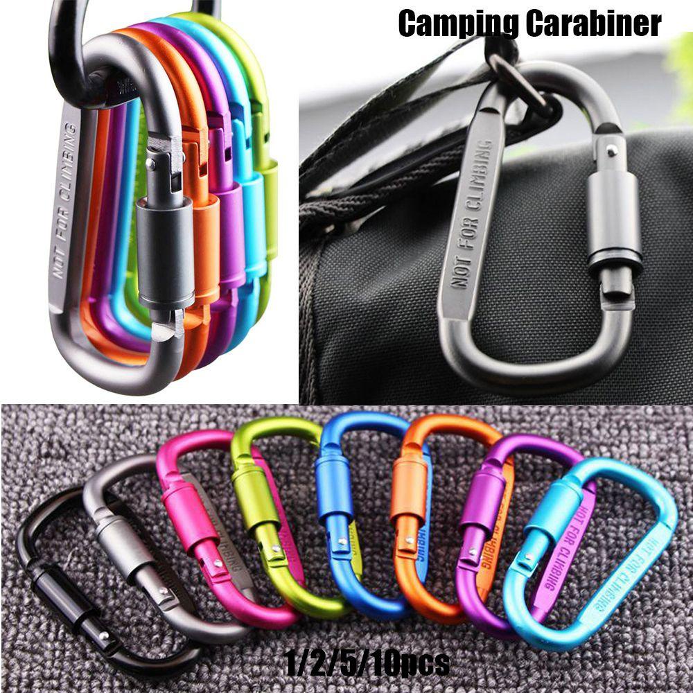 Nanas1 /2 /5 /10pcs Climbing D Carabiner Survival Gear Aluminium Alloy Aksesoris Luar Ruangan Camping Hiking Kait