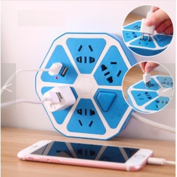 Usb HEXAGON Socket + 4 Usb Smart Power