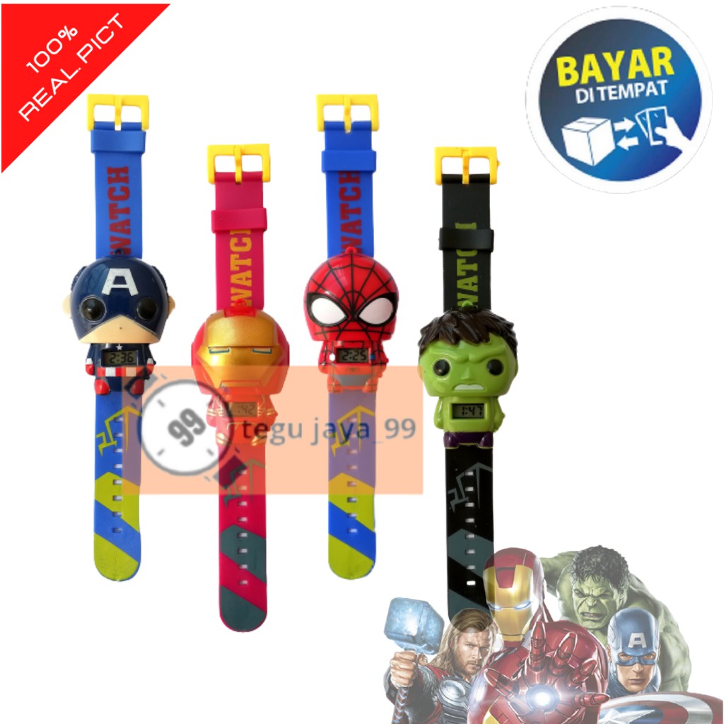 JAM TANGAN FASHION ANAK LAKI LAKI KARAKTER ROBOT SUPER HERO TG0084 GROSIR MURAH