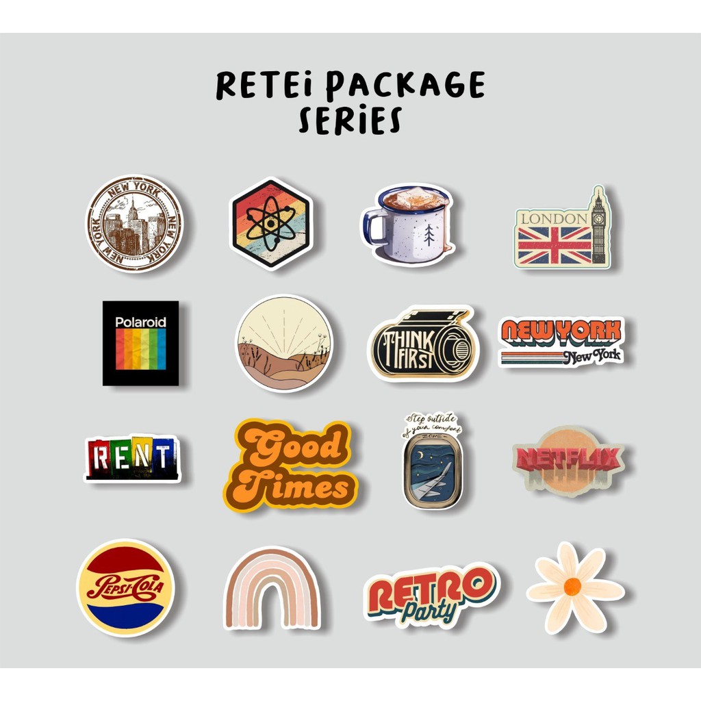 

STICKER AESTHETIC VINTAGE SERIES CASE HANDPHONE LAPTOP TUMBLR STIKER DIY DECO BUJO HELM KACA