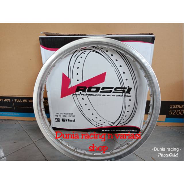 Velg Rossi ukuran 185 ring 18 hole 36 silver hitam gold merah biru