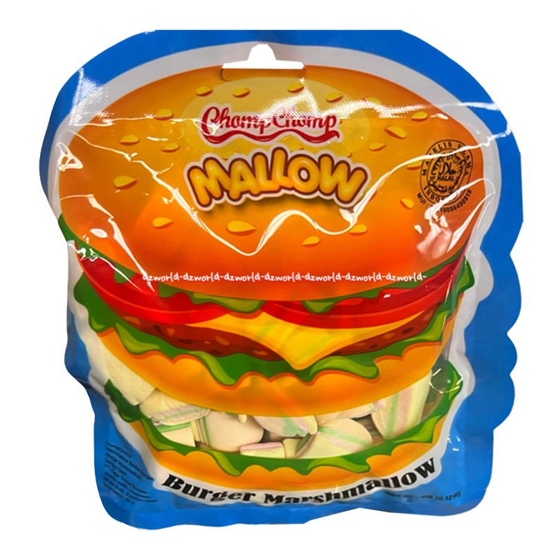 Chompchomp Mallow Burger 40gr Marsmallow Bentuk Burgers Chomp Chomp Chomps Mars Mallow Halal Unik Lucu Melow Comp Comp Comb