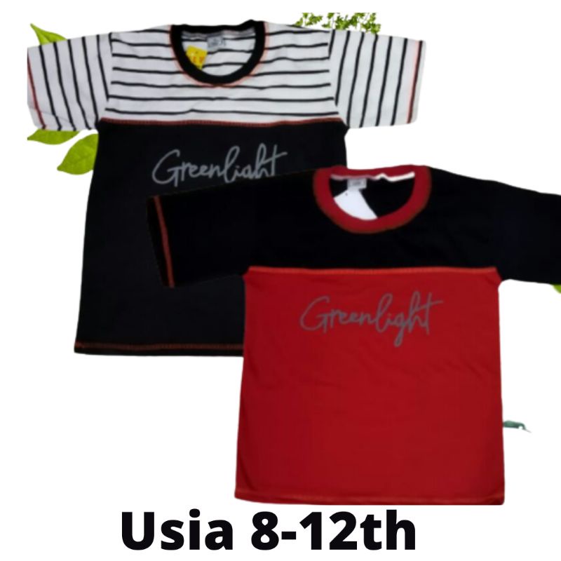 Baju Kaos Pakaian Anak Anak Atasan Tshirt Distro Greenlight Kombinasi Motif Gambar Harian Adidas Len
