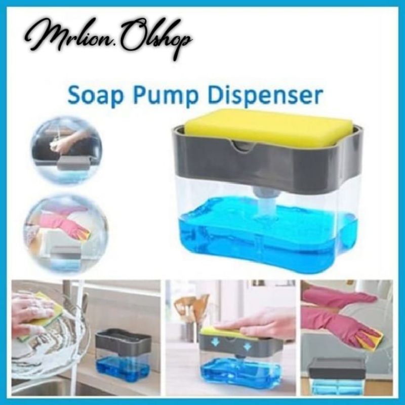 Dispenser 2in1 Holder Sponge Tempat Sabun Cuci Piring Spons ⭐mrlion⭐