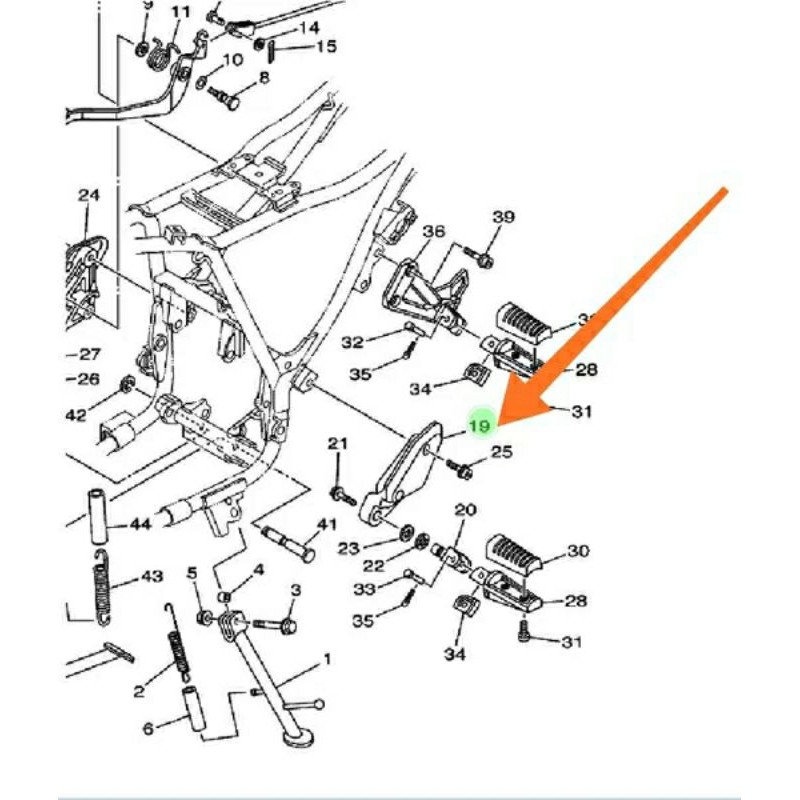 BESI BRACKET DUDUKAN FOOTSTEP FOOT STEP DEPAN KIRI SCORPIO 2001-2009 ORIGINAL YGP 5BP-F7452-00