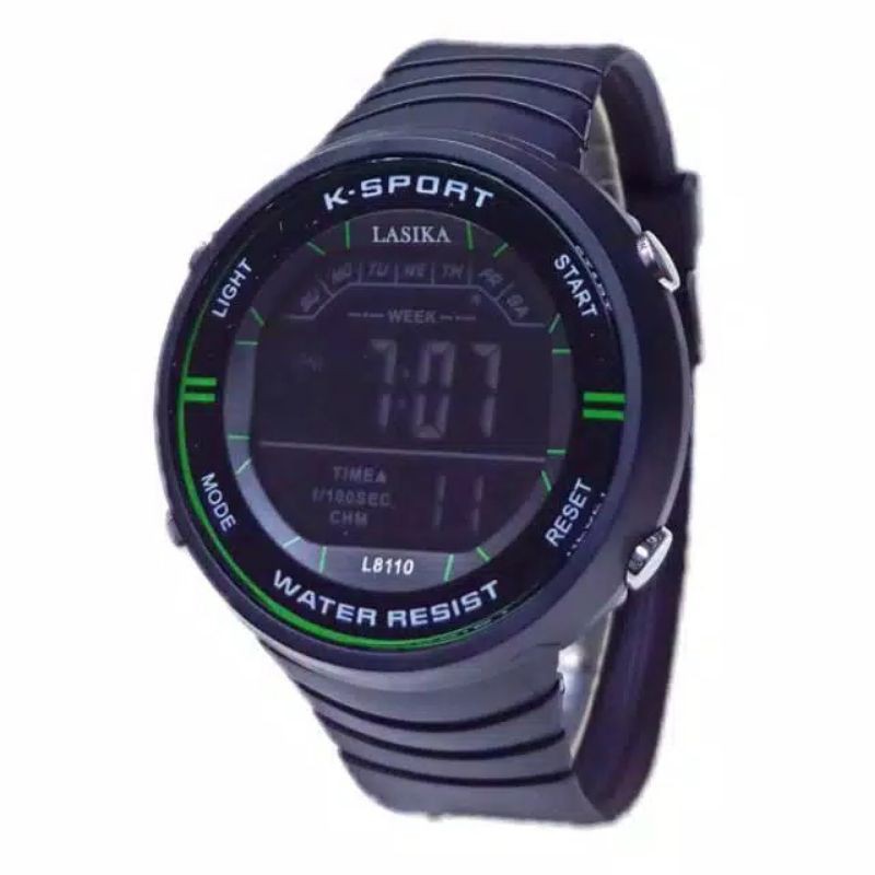 (Cod)Jam Tangan Pria Lasika L8110 Bulat Digital Water Resisst Rubber(Dikirim Jakarta)