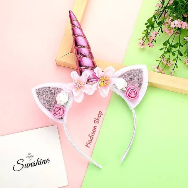 Bando Unicorn Murah Aksesories Rambut Kostum Tanduk Unicorn Cosplay