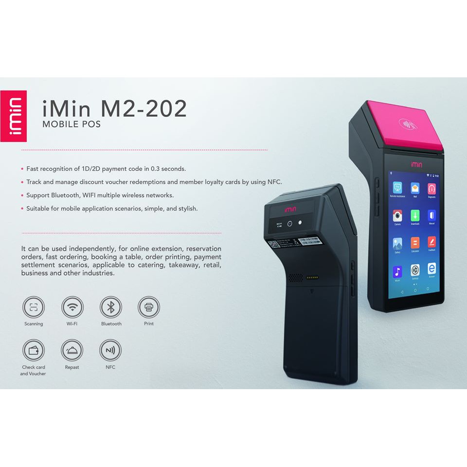 Mesin Kasir Android POS 4G Imin M2 202 / M2-202 2/16 58mm Thermal