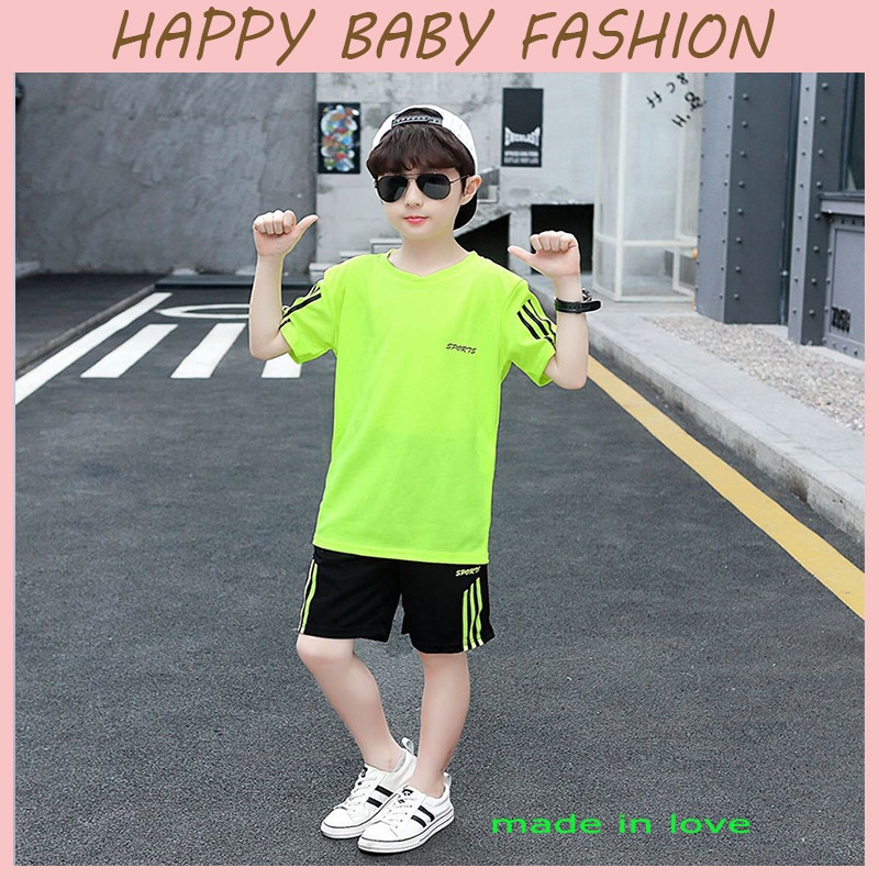 【Baru Datang!!】( 5-15Tahun) DT-18 Setelan Anak Laki Style Sport Dan Cepat Kering Import