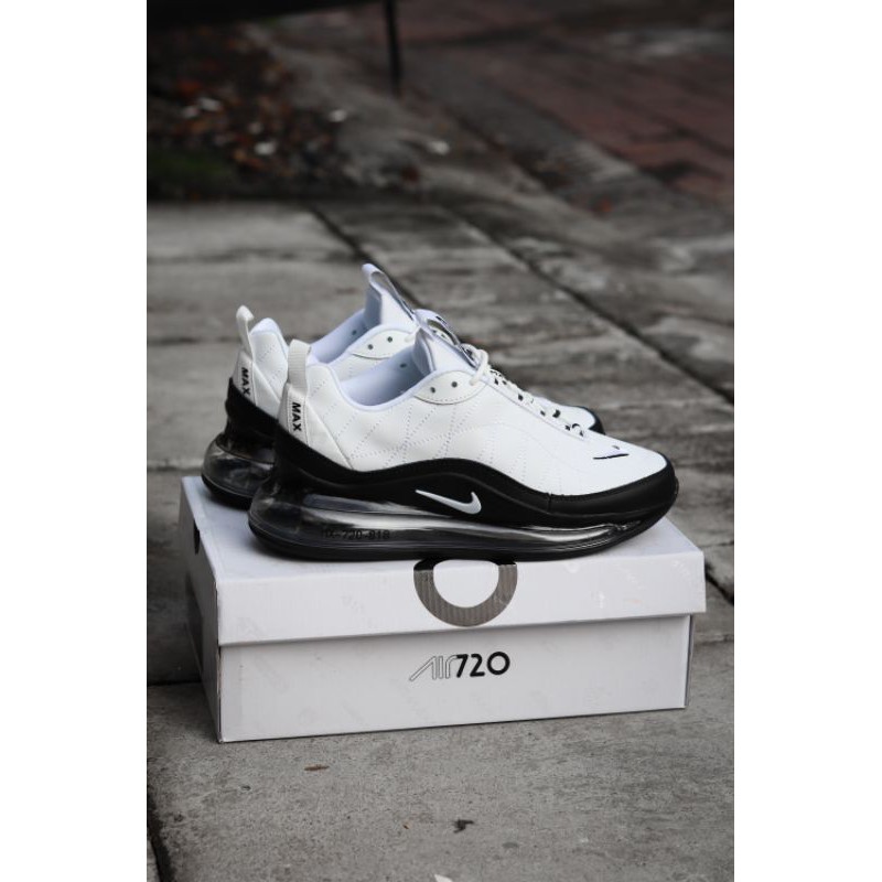 Sepatu Sneakers Pria Nike Air Max 720 - 818 " White On black "