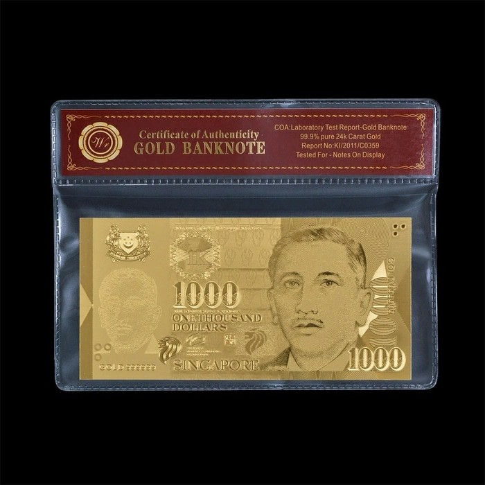 Uang Dollar Emas Pecahan 1000 Dollar Singapura Koleksi Barang Unik Shopee Indonesia