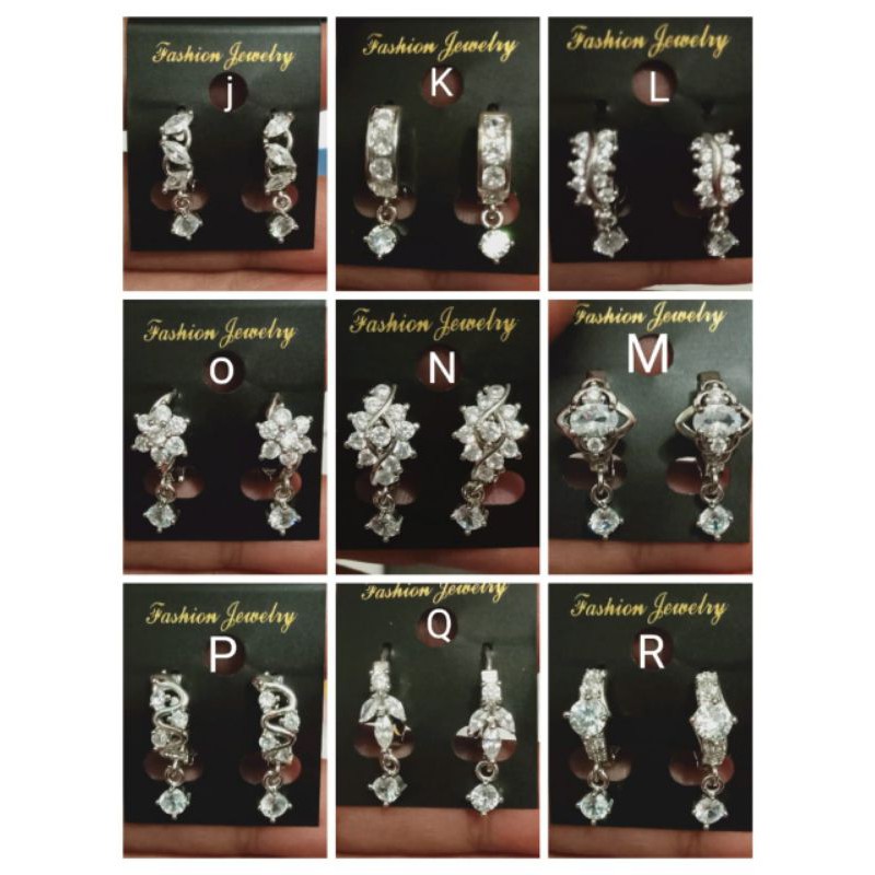 SL91. Anting xuping wanita lapis emas putih silver dgn mata zircon