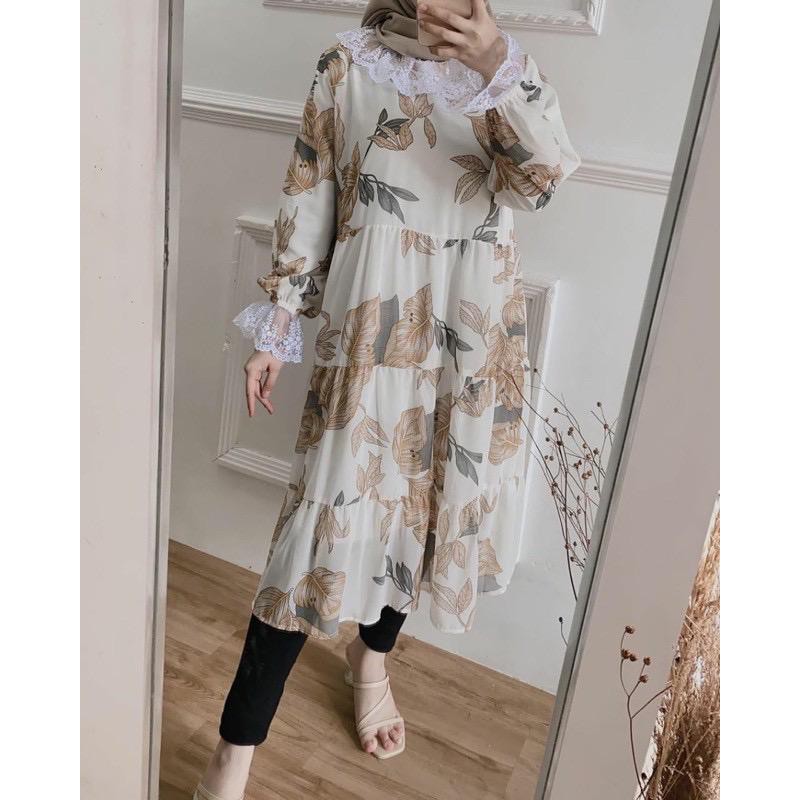 1KG MUAT 5PCS | NATURE RENDA TUNIK FLOWER RAYON VISCOSE HITS OOTD SELEBGRAM FASHION WANITA