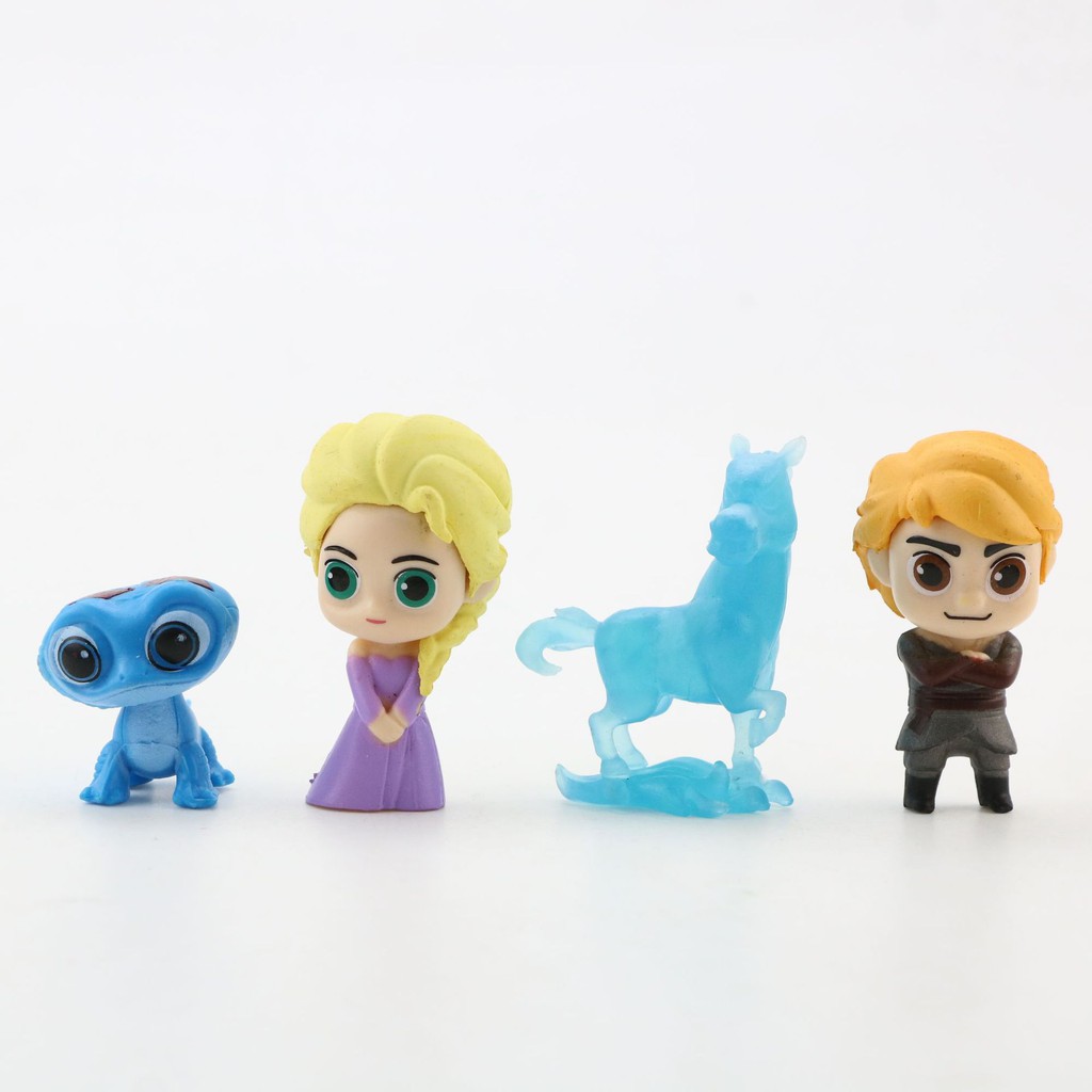 12pcs / set Mainan Action Figure Disney Frozen Snow Queen Elsa Anna Olaf Kristoff Sven Bahan PVC Untuk Hadiah