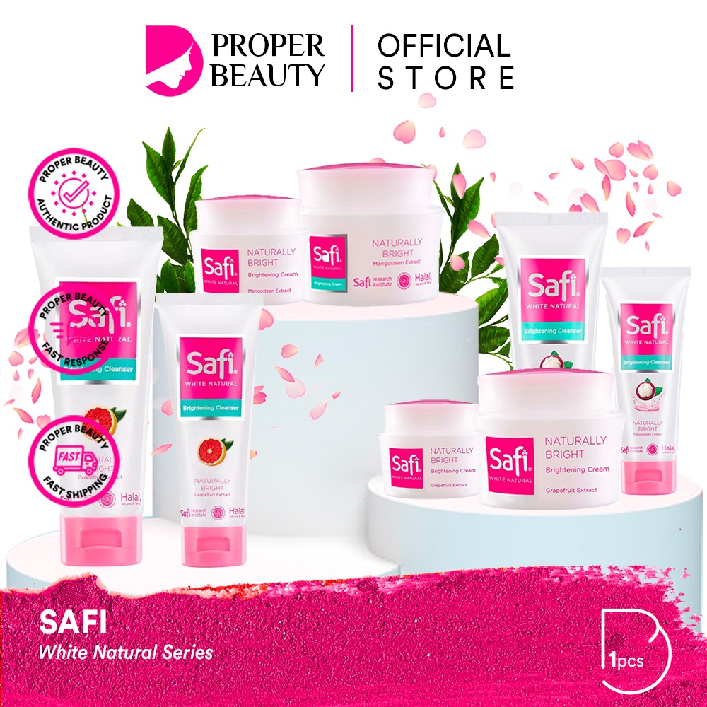 SAFI White Natural Series Indonesia / Cleanser Toner Essence Serum Cream Sunscreen Shampoo Hair Eye