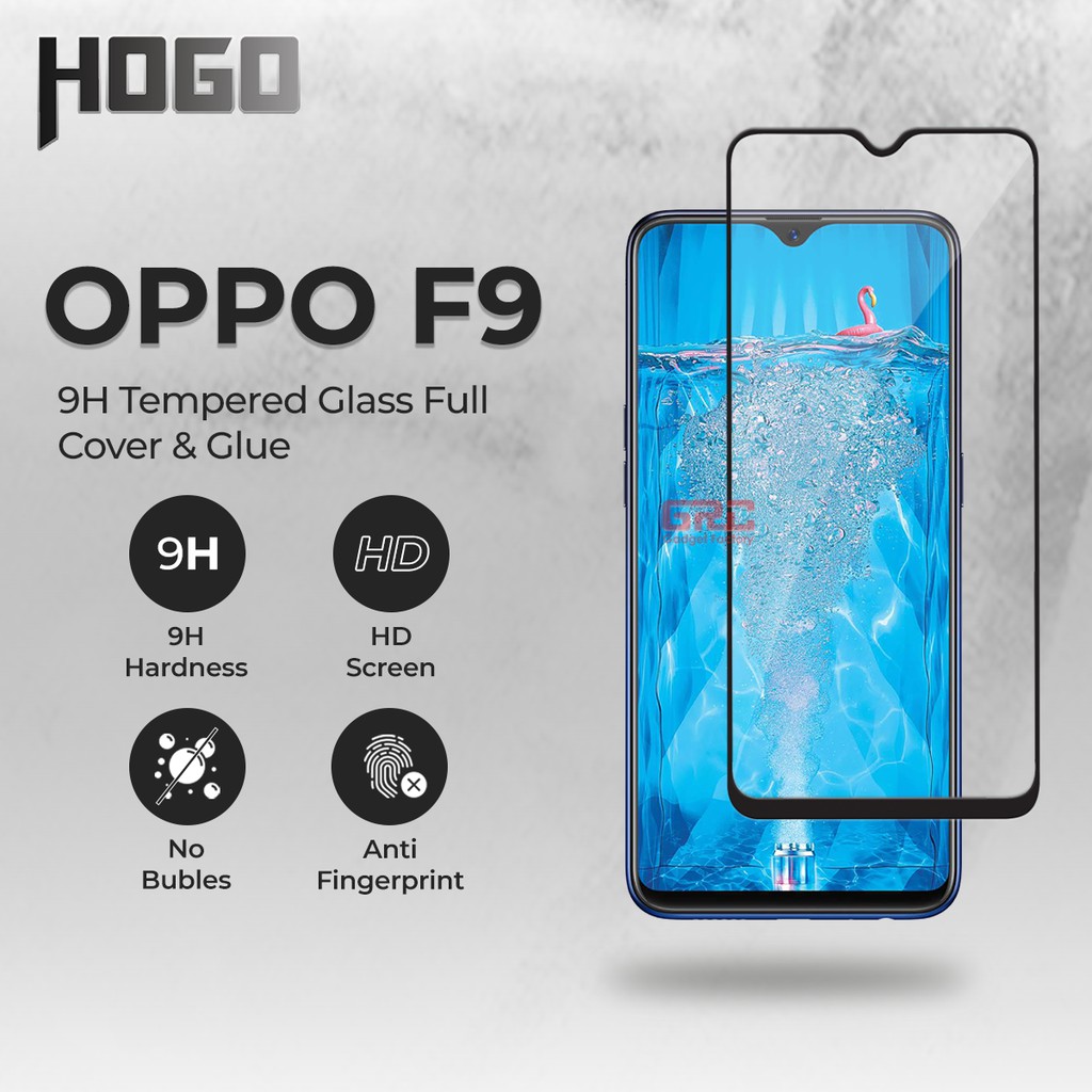 Tempered Glass OPPO F9 / Realme U1 HOGO Full Cover Anti Gores Kaca