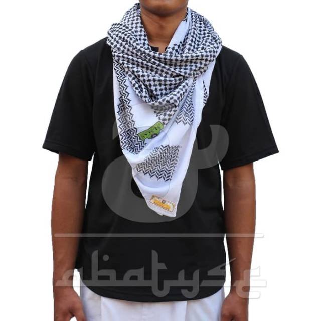 Jual Sorban Almas Arafat Hitam Putih Original Made In India Sorban Segi Shopee Indonesia