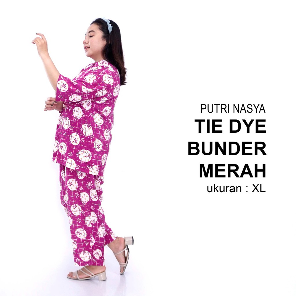 Tie Die Jumbo / Tie Dye / One Set / Setelan Celana Panjang / Setelan Big Size  / Tie Dye Lengan 3/4