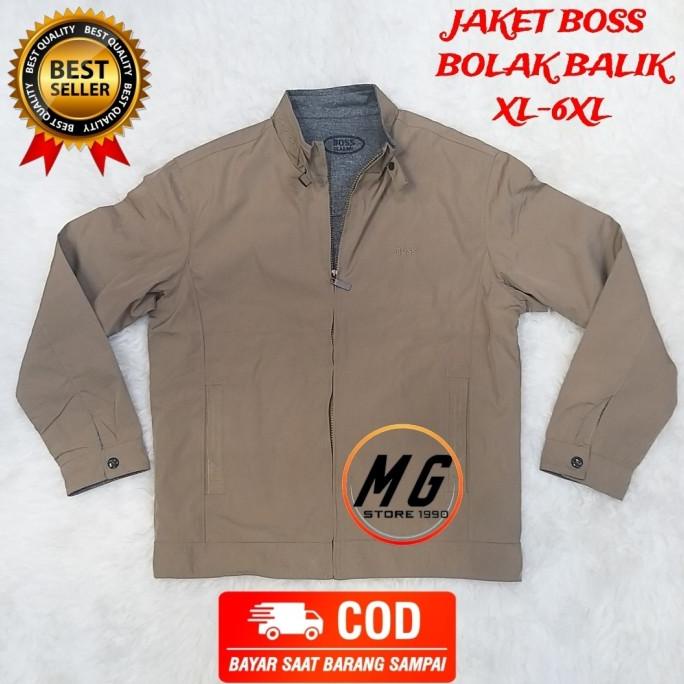 JAKET PRIA BOSS CLASSIC IMPORT BOLAK BALIK JUMBO BIG SIZE MURAH