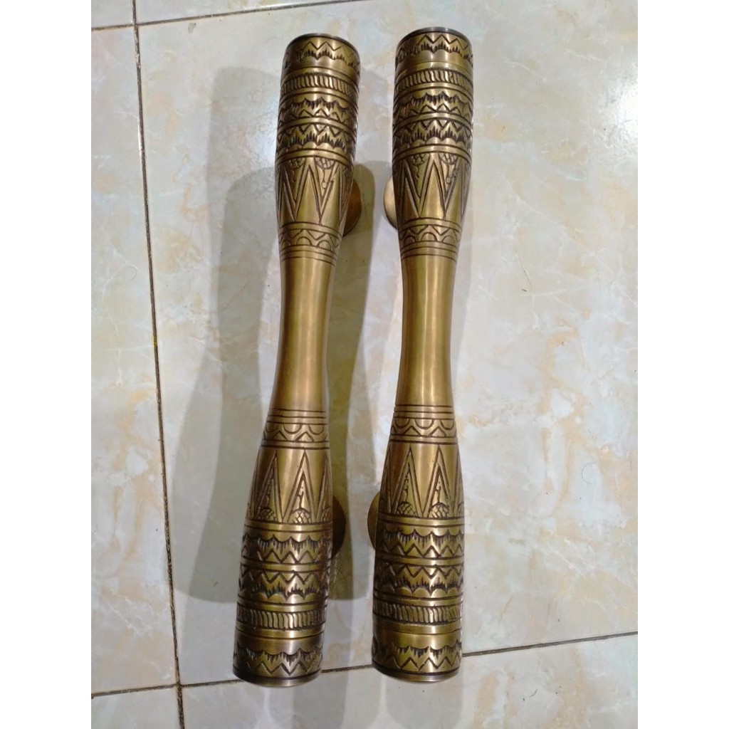 Handle pintu rumah / Gagang pintu rumah / Handle pintu kuningan motif Godo Ukir 32cm Terlaris