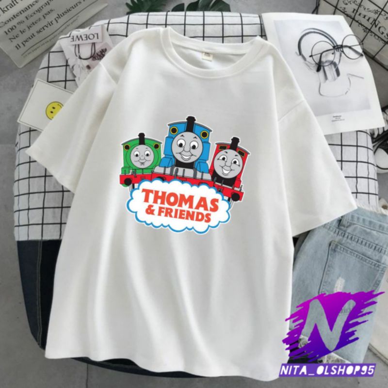 baju anak Thomas and freand kaos kartun anak kereta tomas