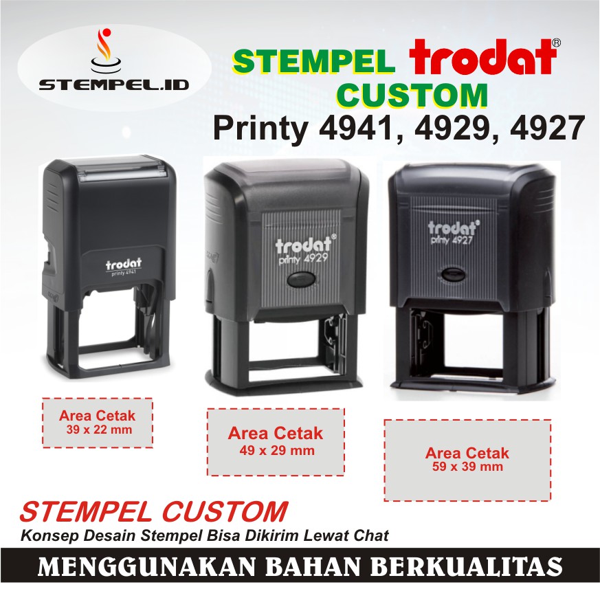 

Stempel Custom Trodat Printy 4941 4929 4927 Logo Perusahaan Otamatis Stamp