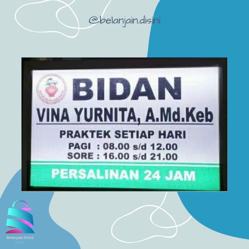 Neon Box Slim 2 sisi  Bidan, Perawat, Dokter, Cafe, Toko, Barber, Salon,dll