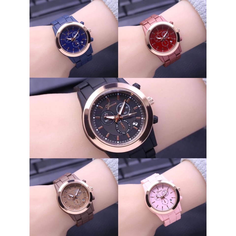 JAM TANGAN WANITA RANTAI TANGGAL AKTIF CHRONO OFF || JAM TANGAN FASHION CEWEK MURAH