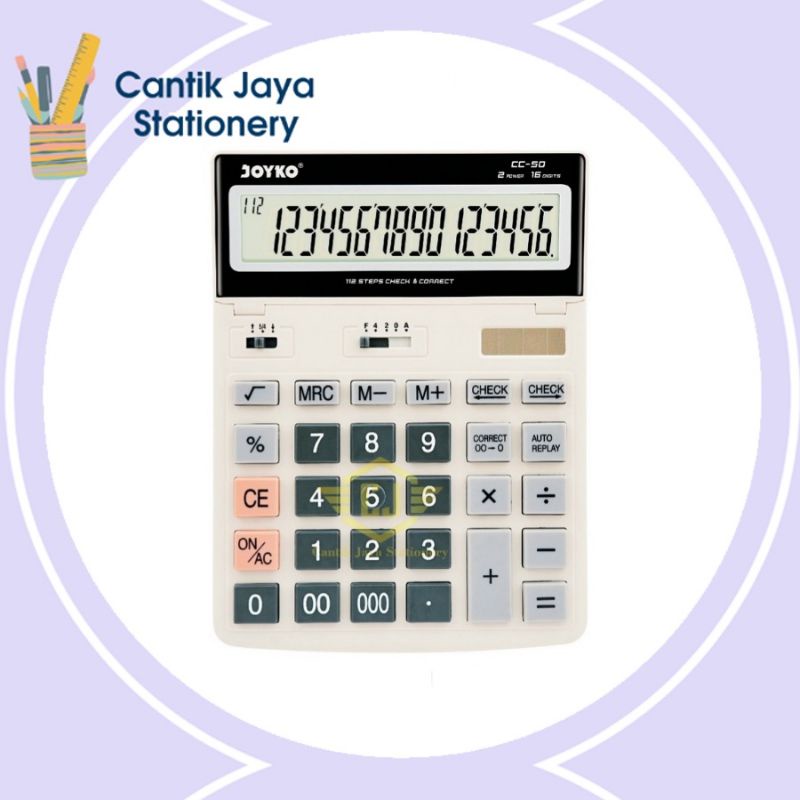 

Kalkulator Joyko CC-50 16 Digits Calculator Check Correct