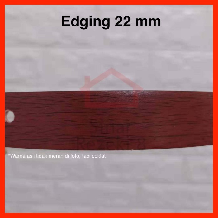 Edging HPL 2165 22 mm / Coklat Serat Urat Kayu Woodgrain taco PVC