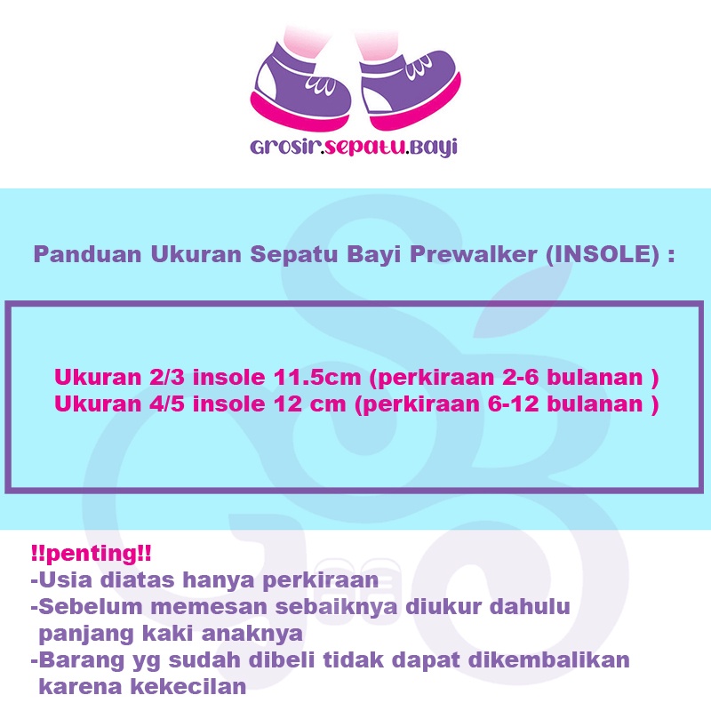 prewalker sepatu bayi perempuan newborn umur 2 - 12 bulan model Fans glitter oldskool