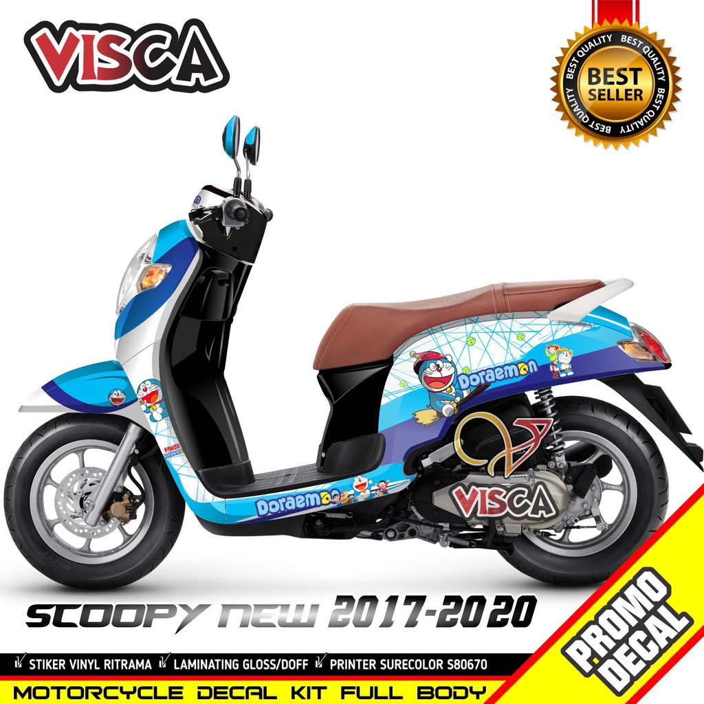 Decal Stiker Scoopy New Striping Scoopy 2017 2019 Doraemon Type 3