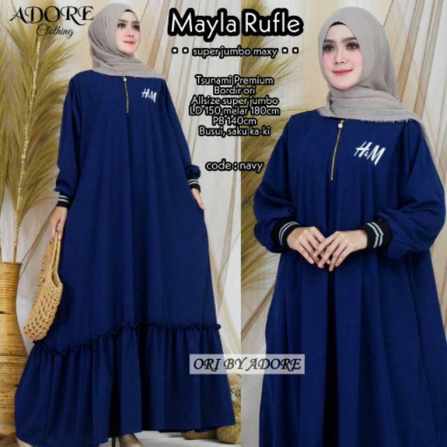 Mayla ruffle,super jumbo dress big size