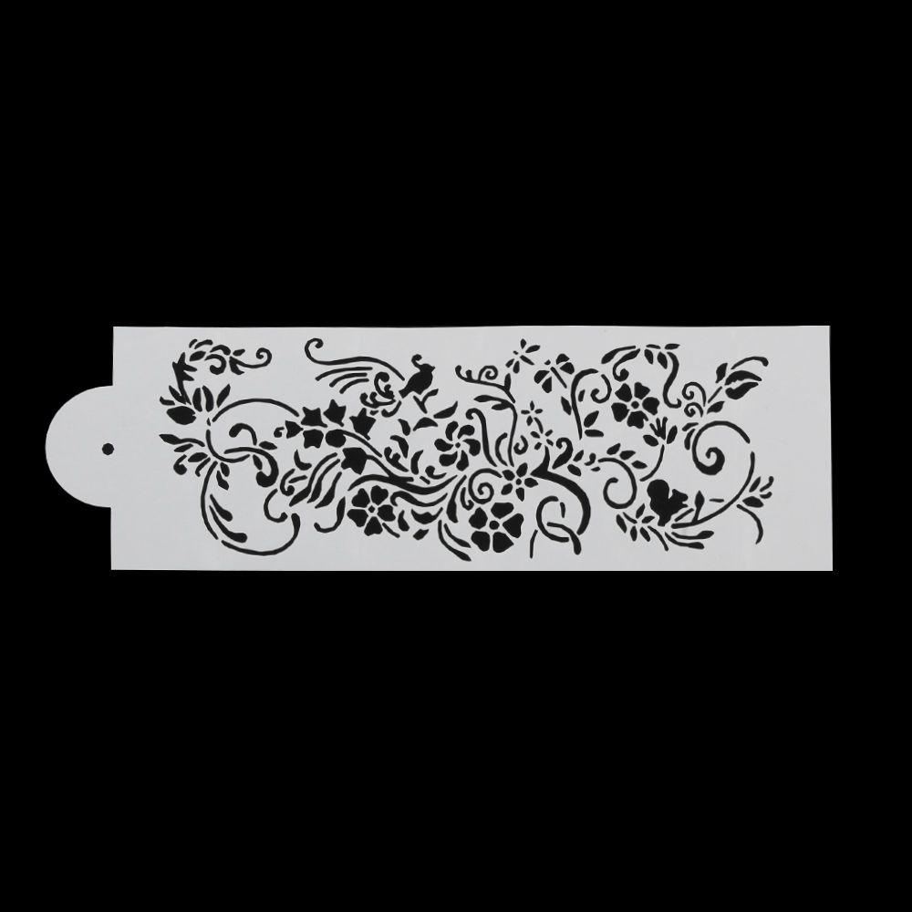 Populer Bunga Kue Stensil Airbrush Art Lukisan Brim Baking Tool