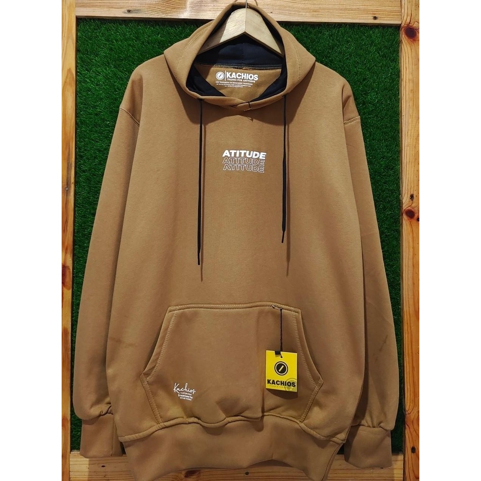 Jaket Hodie Pria Kachios ATITUDE Mustard Sweater Oversize Bigsize Suiter Hudi Mr Dee Original Premium Switer Sablon Bahan Fleece Tebal