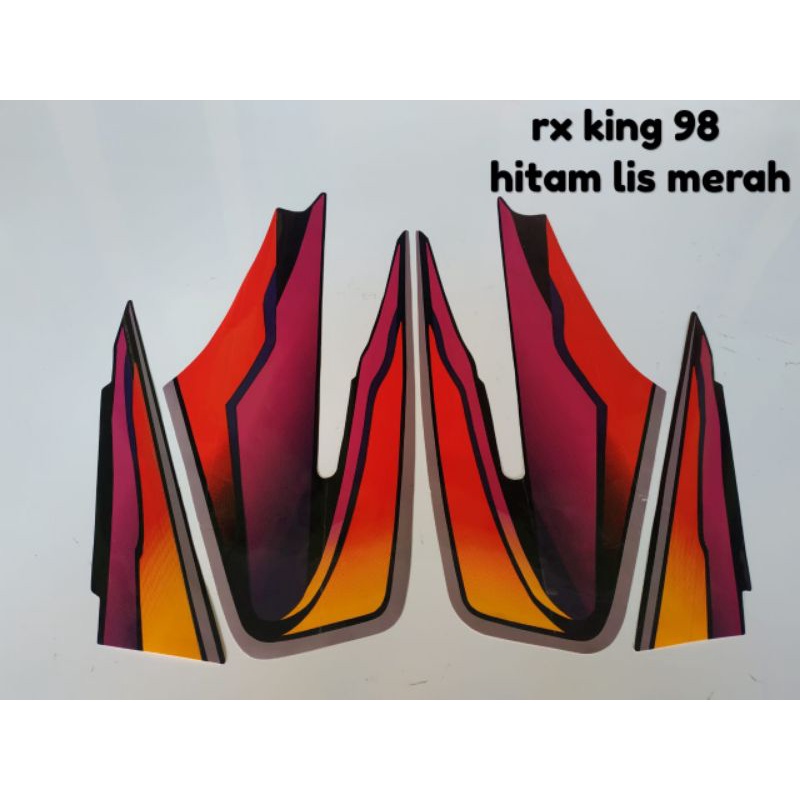 striping stiker motor RX King tahun 1998 warna hitam Lis merah