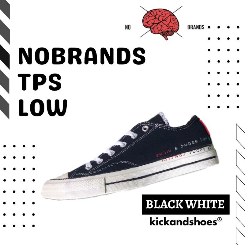 Sepatu Nobrands Footwear TPS Low Corona Jancok - Black White / Sepatu Sekolah Original BNIB