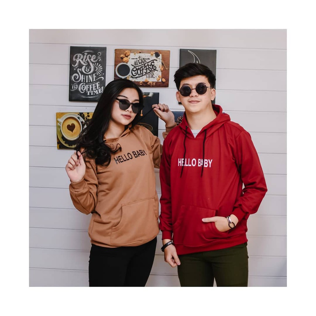 HOODIE HELLO BABY HOODIE TEBAL / HOODIE UNISEX