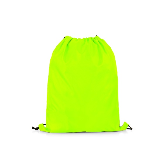 Tas Serut Taslan Polos - Ransel Drawstring Bag Waterproof Gymsack Bag-Hijau Neon