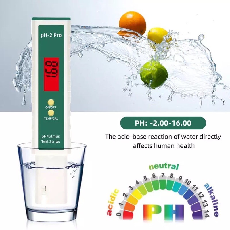 Digital pH Meter PH-2 Pro Litmus Tester Backlight Berwarna