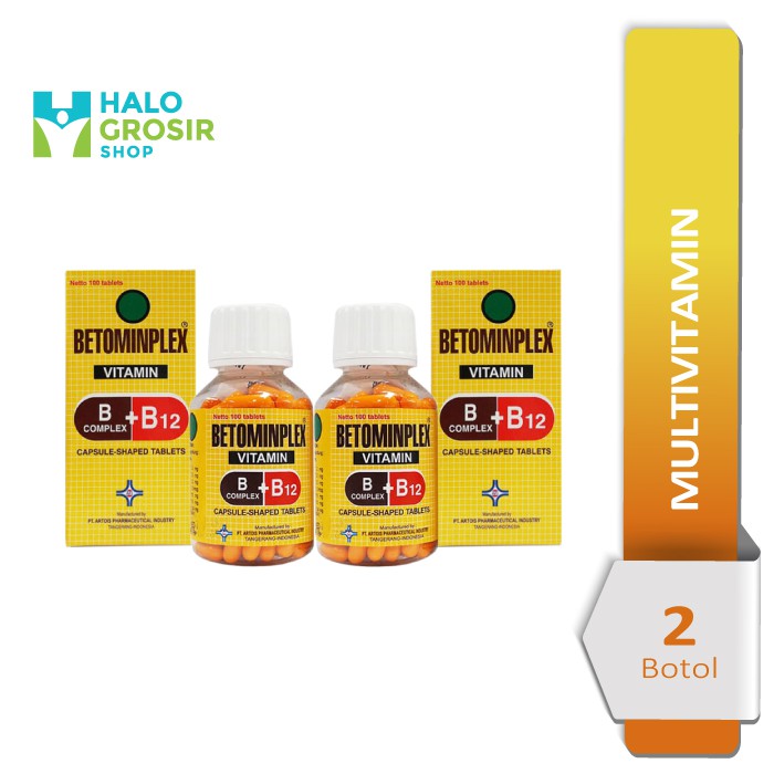 (2 botol) Betominplex  -Vitamin B Kompleks dan Vitamin B12 100 Kaplet