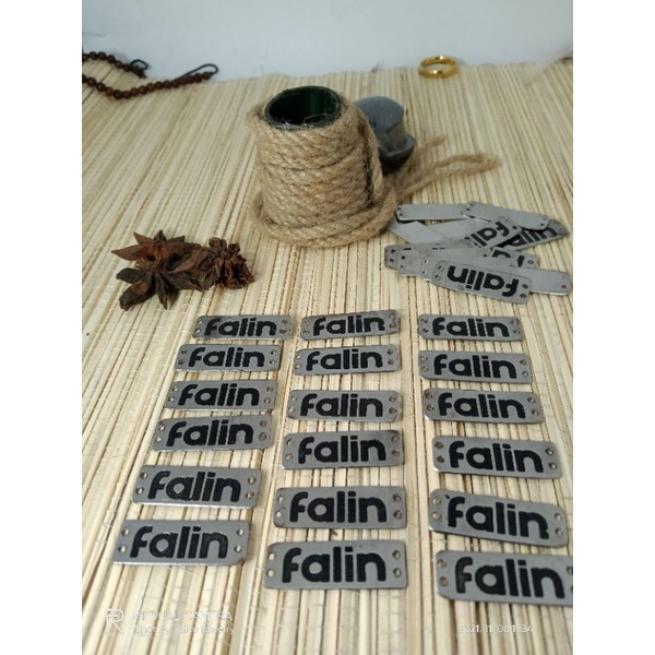 label baju, label plat hijab logam stainless