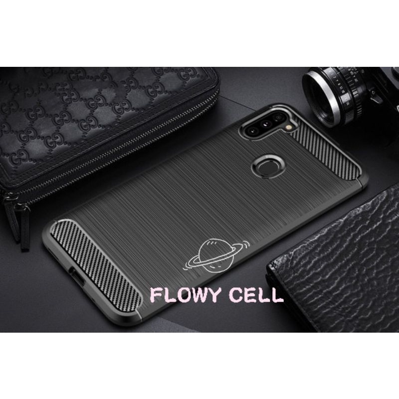 Samsung A11 M11 A80 Black carbon fiber case softcase casing