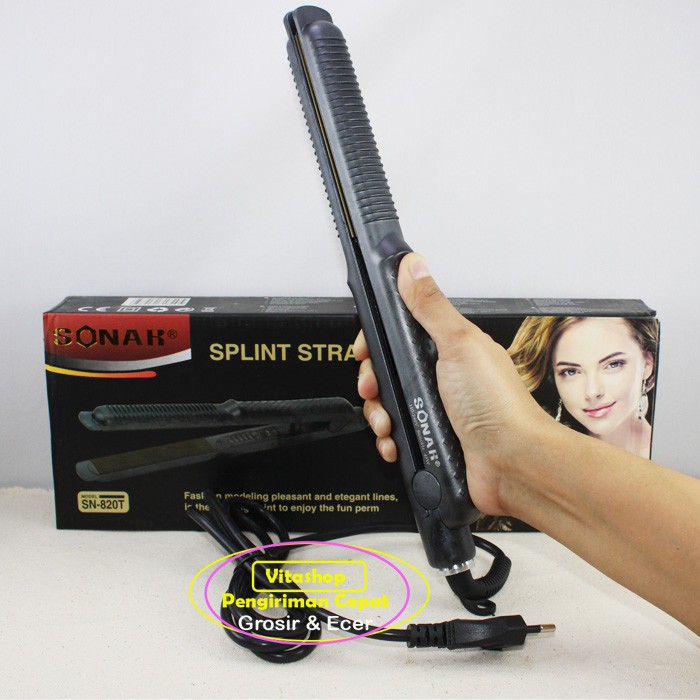 SONAR SN-820 2in1 Catokan Pelurus Rambut Curly Dan Lurus GRATIS PENSIL ALIS